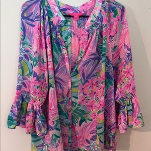 Lilly Pulitzer Large Floral Blouse